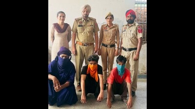 The accused in police custody in Ludhiana on Tuesday. (HT Photo) The accused in police custody in Ludhiana on Tuesday. (HT Photo)