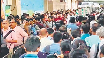 The scene at Ghatkopar metro station on Tuesday. (X) The scene at Ghatkopar metro station on Tuesday. (X)