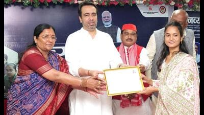 Union minister Jayant Chaudhary during the launch of NAVYA initiative in Sonbhadra on June 24. (Sourced) Union minister Jayant Chaudhary during the launch of NAVYA initiative in Sonbhadra on June 24. (Sourced)