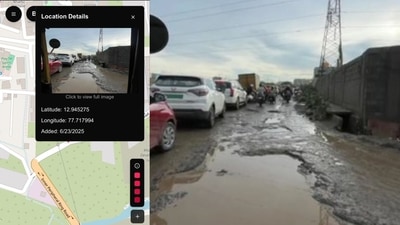 The tool allows users to upload images of potholes and pin their exact location. (X/@shantanugoel) The tool allows users to upload images of potholes and pin their exact location. (X/@shantanugoel)