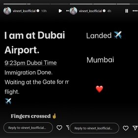 Vineet shared updates on his Instagram Stories. Vineet shared updates on his Instagram Stories.
