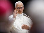 Pope Leo XIV attends a meditation inside St. Peter's Basilica during the Jubilee of Bishops, at the Vatican, June 25