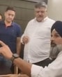 Punjab Vigilance officials with Shiromani Akali Dal leader Bikram Singh Majithia at his residence in Amritsar on Wednesday. (HT Photo)