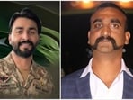 In the photo: Pakistani Army officer Moiz Abbas Shah (left). Indian pilot Abhinandan Varthaman, who was part of the Combat Air Patrol responding to the intrusion, was captured after his jet was shot down over Pakistan-occupied Kashmir in 2019.