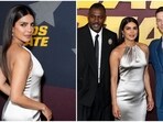 Priyanka Chopra attends the Heads Of State premiere with Idris Elba and John Cena. Priyanka Chopra attends the Heads Of State premiere with Idris Elba and John Cena.