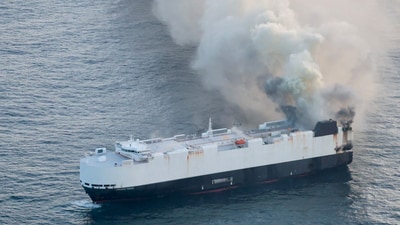 Morning Midas, a 600-foot cargo ship, had caught fire around 300 miles off the Alaskan coast on June 3 and sent out a distress signal, to which the US coast guard responded (REUTERS)