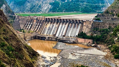 All gates of Salal Dam on the Chenab River were closed following suspension of the Indus Waters Treaty in the aftermath of the Pahalgam terror attack. (PTI) All gates of Salal Dam on the Chenab River were closed following suspension of the Indus Waters Treaty in the aftermath of the Pahalgam terror attack. (PTI)