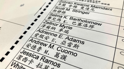Mayoral candidates for the New York City primary election, including Democrats Zohran Mamdani and Andrew Cuomo, are seen on a ranked-choice voting ballot in New York, Tuesday, June 24, 2025. (AP Photo/Patrick Sison) (AP) Mayoral candidates for the New York City primary election, including Democrats Zohran Mamdani and Andrew Cuomo, are seen on a ranked-choice voting ballot in New York, Tuesday, June 24, 2025. (AP Photo/Patrick Sison) (AP)