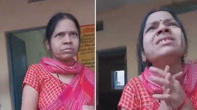 The teacher, Kavita Kawche, was caught on camera speaking incoherently, issuing threats, and causing disruption within the school premises. (X) The teacher, Kavita Kawche, was caught on camera speaking incoherently, issuing threats, and causing disruption within the school premises. (X)