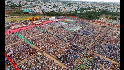 Madurai: People attend the Murugan Conference, in Madurai, Sunday, June 22, 2025. (PTI) Madurai: People attend the Murugan Conference, in Madurai, Sunday, June 22, 2025. (PTI)