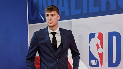 Cooper Flagg arrives for the first round of the NBA basketball draft, Wednesday (AP) Cooper Flagg arrives for the first round of the NBA basketball draft, Wednesday (AP)