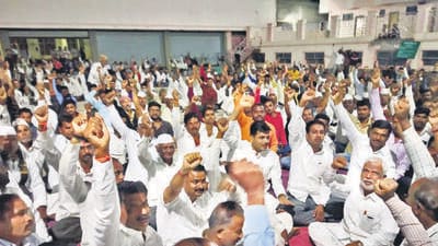 Protests from farmers and landowners against the airport pushed the government to move the site from Khed to Purandar, where it is facing resistance again. (HT PHOTO) Protests from farmers and landowners against the airport pushed the government to move the site from Khed to Purandar, where it is facing resistance again. (HT PHOTO)