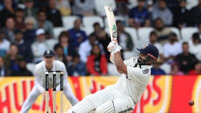 TOPSHOT - India's Rishabh Pant miscues a shot but confuses England enough they lose a review thinking they had a LBW (leg before wicket) decision on day four of the first cricket test match between England and India at Headingley cricket ground in Leeds, northern England on June 23, 2025. (Photo by Darren Staples / AFP) / RESTRICTED TO EDITORIAL USE. NO ASSOCIATION WITH DIRECT COMPETITOR OF SPONSOR, PARTNER, OR SUPPLIER OF THE ECB (AFP)
