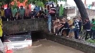 The car had skidded off the Rampur road and plunged into a canal in Nainital district’s Haldwani on Wednesday morning. (Sourced/HT)