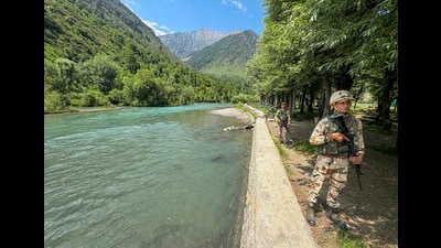 The probe comes amid a manhunt for three Pakistani terrorists that executed the Pahalgam attack and the arrest of two locals who gave them shelter. (PTI) The probe comes amid a manhunt for three Pakistani terrorists that executed the Pahalgam attack and the arrest of two locals who gave them shelter. (PTI)