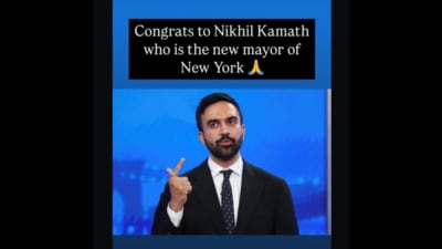 Vir Das shared a photo of Democratic candidate Zohran Mamdani, who looked strikingly similar to Nikhil Kamath (Instagram/nikhilkamathcio) Vir Das shared a photo of Democratic candidate Zohran Mamdani, who looked strikingly similar to Nikhil Kamath (Instagram/nikhilkamathcio)