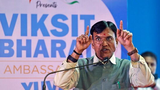 Union minister of youth affairs and sports and labour and employment, Mansukh Mandaviya. (ANI/FILE)
