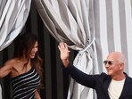Amazon founder Jeff Bezos and Lauren Sanchez leave the Aman Venice hotel, ahead of their expected wedding, in Venice, Italy, June 25, 2025.