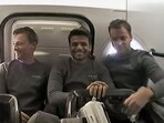 **EDS: SCREENSHOT VIA YT/AXIOM SPACE** The Axiom Mission 4 (Ax-4) crew seen during their first in-flight event at 01:47 AM EDT, after the successful launch. **EDS: SCREENSHOT VIA YT/AXIOM SPACE** The Axiom Mission 4 (Ax-4) crew seen during their first in-flight event at 01:47 AM EDT, after the successful launch.
