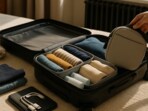 A thoughtfully packed cabin bag with essentials, ready for a fuss-free trip through cities, metros and everyday travel moments.