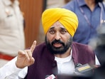 Punjab CM Bhagwant Mann speaks to the media in New Delhi.