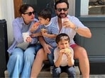 Kareena Kapoor with Saif Ali Khan and kids.