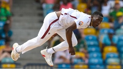 Shamar Joseph of West Indies bowls during the first day of the 1st test match against Australia at Kensington Oval, Bridgetown, Barbados (AFP) Shamar Joseph of West Indies bowls during the first day of the 1st test match against Australia at Kensington Oval, Bridgetown, Barbados (AFP)