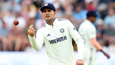India's Shubman Gill passes the ball (Action Images via Reuters)