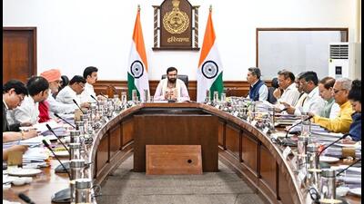 Haryana chief minister Nayab Singh Saini chairs the cabinet meeting in Chandigarh on Thursday. (HT) Haryana chief minister Nayab Singh Saini chairs the cabinet meeting in Chandigarh on Thursday. (HT)