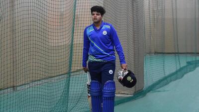 In this photograph taken on January 15, 2020, 16-year-old cricket player Shafali Verma trains at an indoor net inside a stadium in Rohtak in the northern Indian state of Haryana. - Shafali Verma once disguised herself as her brother to play in a cricket series, and went on to win "man of the match and series". Now the teen sensation wants to help win the women's Twenty20 World Cup for India. (Photo by Money SHARMA / AFP) / TO GO WITH Cricket-IND-Shafali by Faisal KAMAL (AFP)