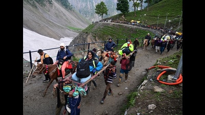 J&K Lieutenant Governor Manoj Sinha asserted that adequate security arrangements have been put in place for the annual pilgrimage which will start from July 3 and end on August 9 this year. (HT PHOTO) J&K Lieutenant Governor Manoj Sinha asserted that adequate security arrangements have been put in place for the annual pilgrimage which will start from July 3 and end on August 9 this year. (HT PHOTO)