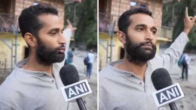 A local of Himachal Pradesh’s Kullu recalled the aftermath of the cloudburst that triggered flash floods. (X/@ANI) A local of Himachal Pradesh’s Kullu recalled the aftermath of the cloudburst that triggered flash floods. (X/@ANI)