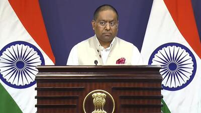 Ministry of external affairs official spokesperson Randhir Jaiswal addresses a press conference in New Delhi (File) (@MEAIndia/PTI) Ministry of external affairs official spokesperson Randhir Jaiswal addresses a press conference in New Delhi (File) (@MEAIndia/PTI)