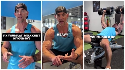 Combine these exercises shared by Nick Conaway to create a well-rounded chest workout routine. (Instagram/Nick Conaway) Combine these exercises shared by Nick Conaway to create a well-rounded chest workout routine. (Instagram/Nick Conaway)