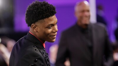 Ace Bailey reacts after being selected fifth by the Utah Jazz in the first round of the NBA draft (AP) Ace Bailey reacts after being selected fifth by the Utah Jazz in the first round of the NBA draft (AP)