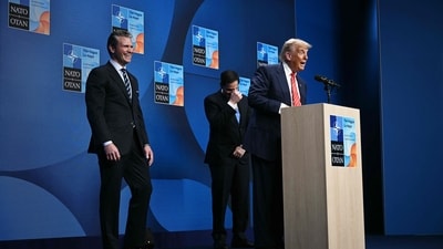 US President Donald Trump, Defense Secretary Pete Hegseth, and Secretary of State Marco Rubio laugh as they react to questions on the new nickname given to Trump by Rutte (AFP) US President Donald Trump, Defense Secretary Pete Hegseth, and Secretary of State Marco Rubio laugh as they react to questions on the new nickname given to Trump by Rutte (AFP)