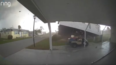 Doorbell camera captures as home ripped off ground amid strong winds in Florida (Facebook/@denisphillipsweatherman) Doorbell camera captures as home ripped off ground amid strong winds in Florida (Facebook/@denisphillipsweatherman)