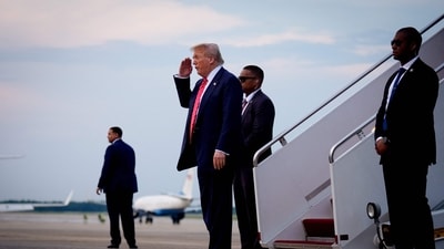 U.S. President Donald Trump returns from the 2025 NATO Summit (Getty Images via AFP) U.S. President Donald Trump returns from the 2025 NATO Summit (Getty Images via AFP)