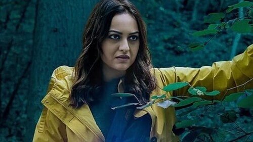 Actor Sonakshi Sinha in a still from the film Nikita Roy.