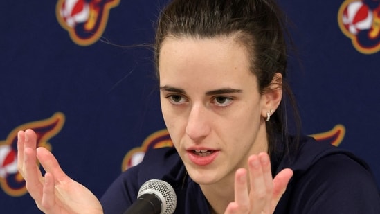 Caitlin Clark will miss Thursday's game against the Los Angeles Sparks due to a left groin injury. (Photo by Ethan Miller / GETTY IMAGES NORTH AMERICA / Getty Images via AFP) (Getty Images via AFP)