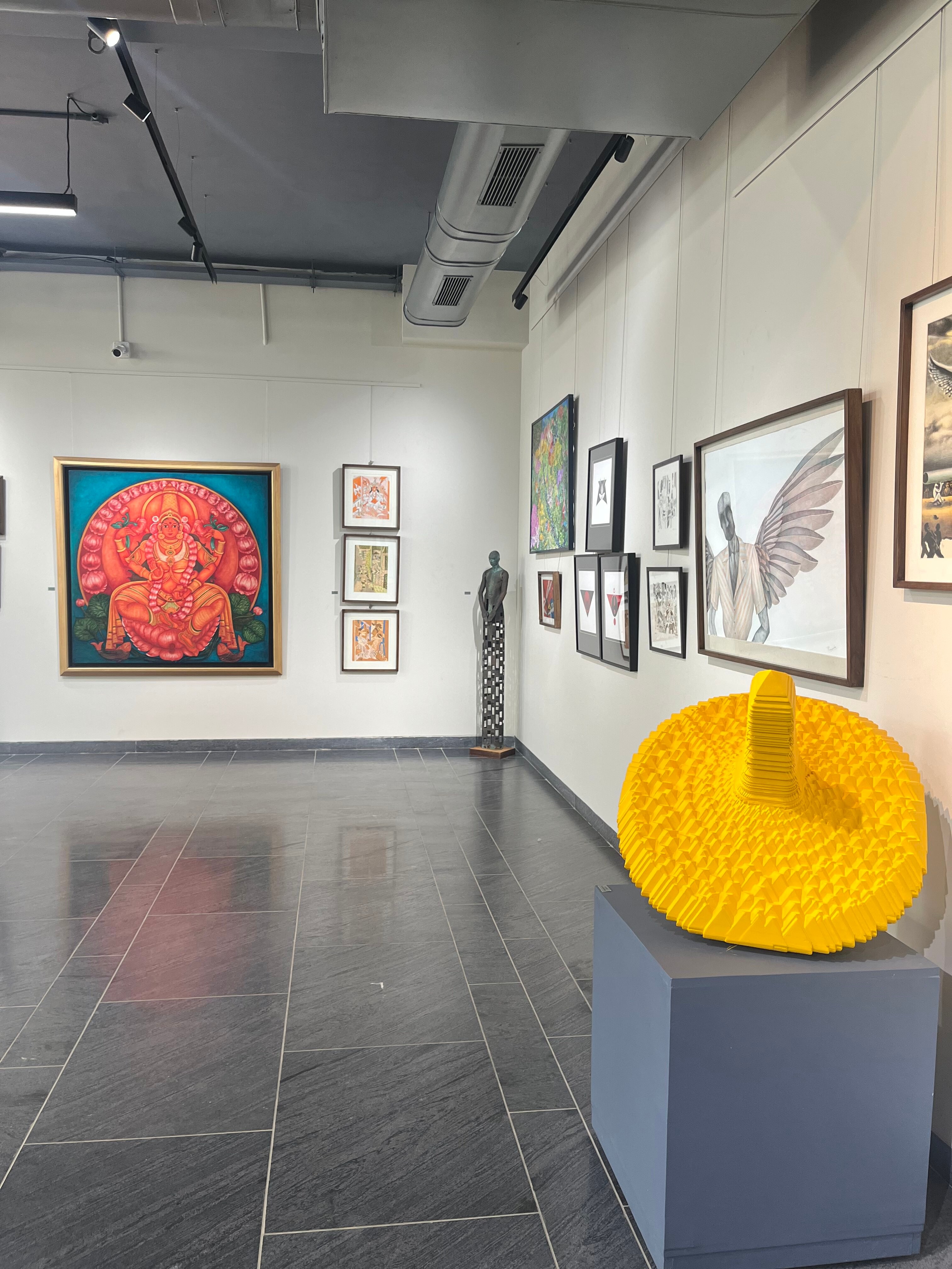 At the Bespoke Art Gallery with Harsh Durugadda’s yellow Topo Sculpturein the foreground (Saurabh Sharma) At the Bespoke Art Gallery with Harsh Durugadda’s yellow Topo Sculpturein the foreground (Saurabh Sharma)