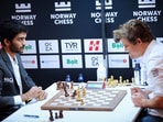 Norway Chess 2025: D Gukesh during his Round 6 game vs Magnus Carlsen.