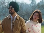 Diljit Dosanjh and Hania Aamir's still from Sardaarji 3. Diljit Dosanjh and Hania Aamir's still from Sardaarji 3.