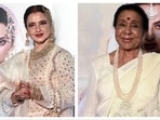 Asha Bhosle and Rekha showed off their camaraderie during the screening of Umrao Jaan in Mumbai. Asha Bhosle and Rekha showed off their camaraderie during the screening of Umrao Jaan in Mumbai.
