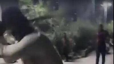 A screengrab from a video of the alleged assault recorded on a mobile phone. (HT Photo) A screengrab from a video of the alleged assault recorded on a mobile phone. (HT Photo)