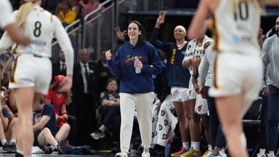 Indiana Fever's Caitlin Clark reacts during the first half in a WNBA basketball game against the Los Angeles Sparks (AP) Indiana Fever's Caitlin Clark reacts during the first half in a WNBA basketball game against the Los Angeles Sparks (AP)