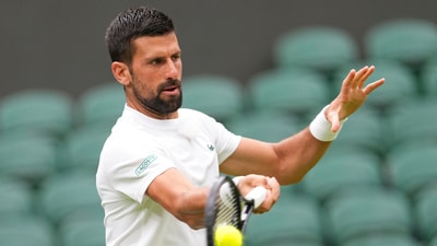 Novak Djokovic during a training session. (AP) Novak Djokovic during a training session. (AP)