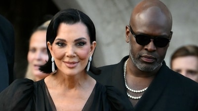 Kris Jenner and Corey Gamble leave the Gritti Palace Hotel ahead of the wedding of Amazon's founder Jeff Bezos with Lauren Sanchez in Venice on June 26, 2026. (AFP) Kris Jenner and Corey Gamble leave the Gritti Palace Hotel ahead of the wedding of Amazon's founder Jeff Bezos with Lauren Sanchez in Venice on June 26, 2026. (AFP)