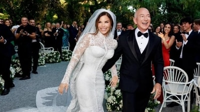Lauren Sanchez and Jeff Bezos at their wedding ceremony (Instagram) Lauren Sanchez and Jeff Bezos at their wedding ceremony (Instagram)