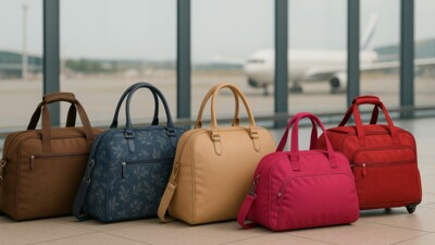 Chic luggage bags for women are lined up to inspire your next trip with the best luggage for women in lovely colours. (AI genarated) Chic luggage bags for women are lined up to inspire your next trip with the best luggage for women in lovely colours. (AI genarated)